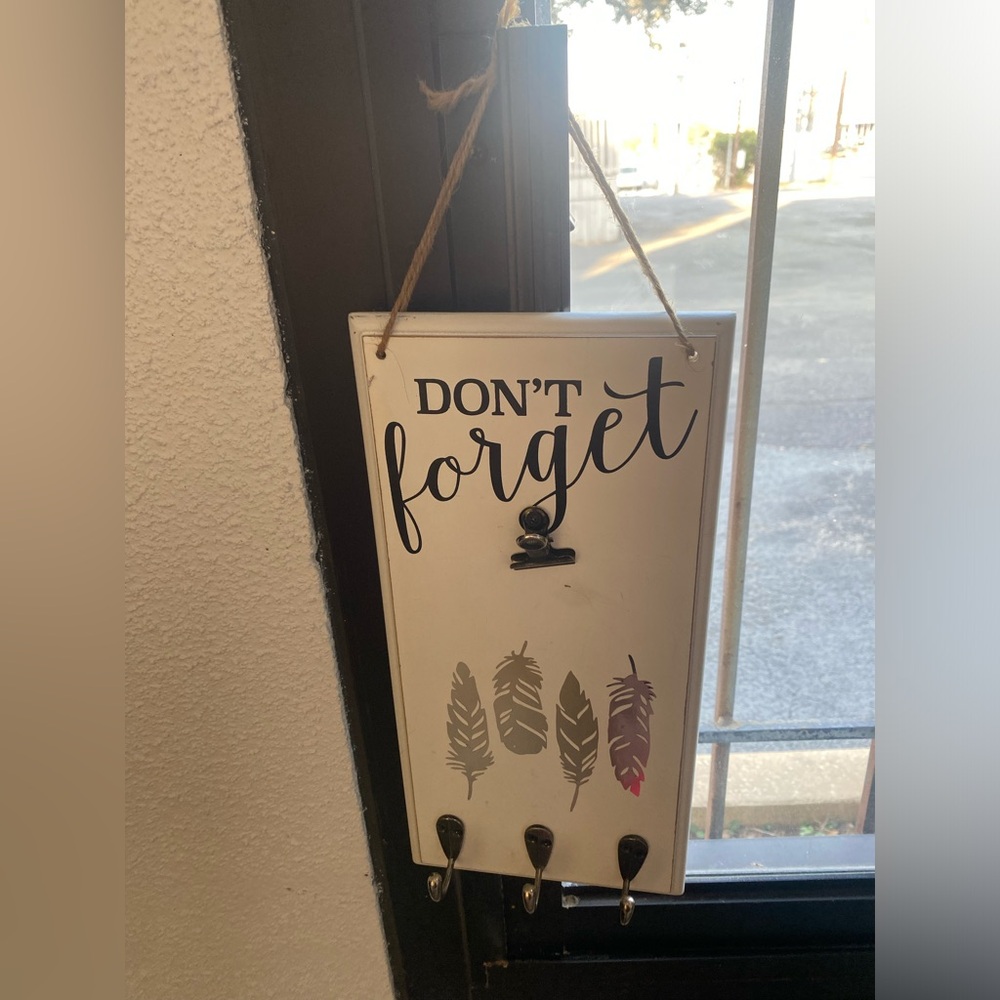 WALL PLAQUE With HOOKS Size 13 x 6